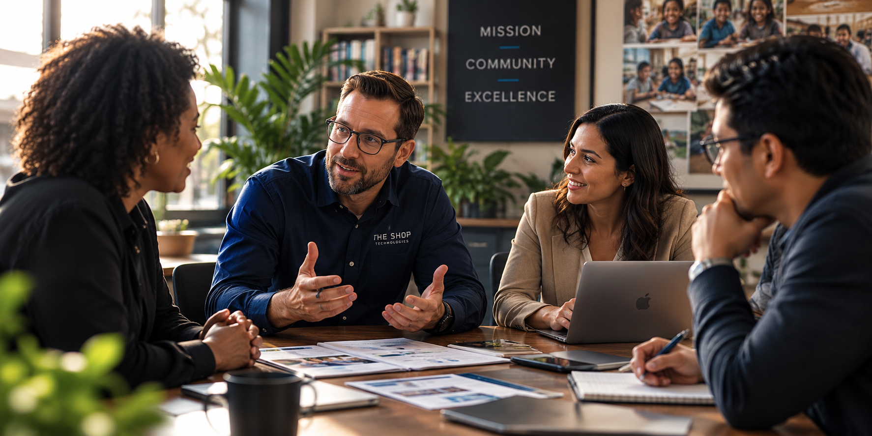 The Shop advisor listening during a technology planning conversation