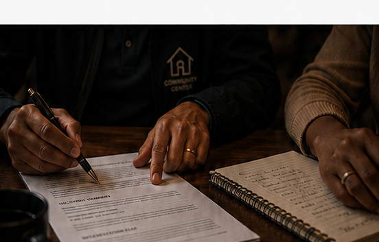 Advisor reviewing a technology agreement